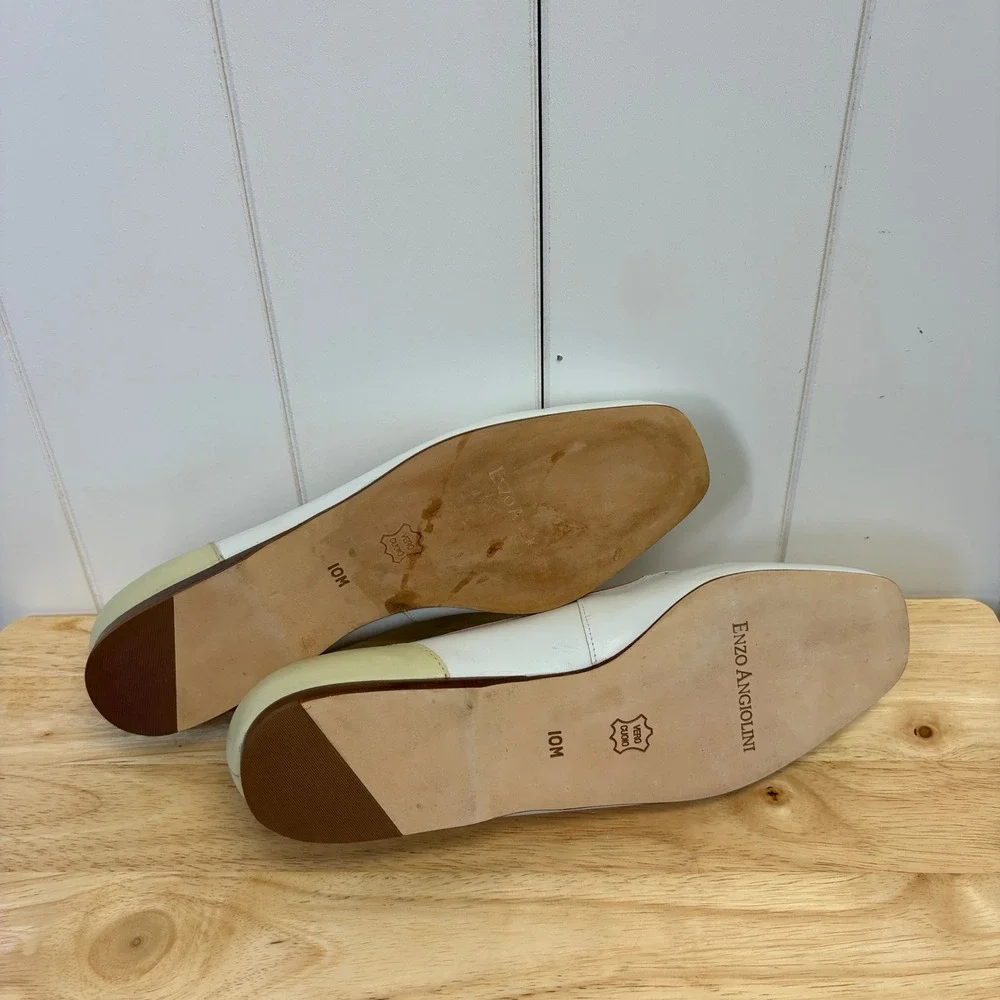 Enzo Angiolini Liberty Quiet Luxury Leather Loafer Women Size 9.5M Pastel Preppy